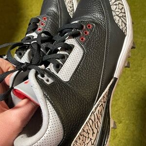 Nike Air Jordan 3 Mid TD "Black Cement" Football Cleats Men's Size 8 FZ8626-001